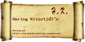 Hering Krisztián névjegykártya