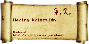 Hering Krisztián névjegykártya